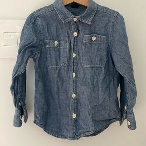 Gap baby denim blue shirt collar long sleeve size 5t